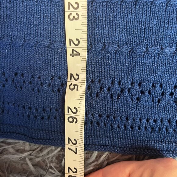 Chico's Royal Blue Crew Neck Cotton Sweater Size XL - Picture 4 of 5